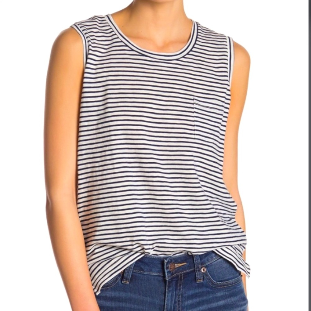 Madewell Green Stripe Tank Top